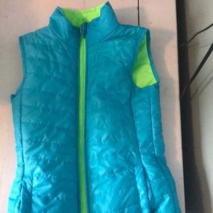 Silk blue and green vest